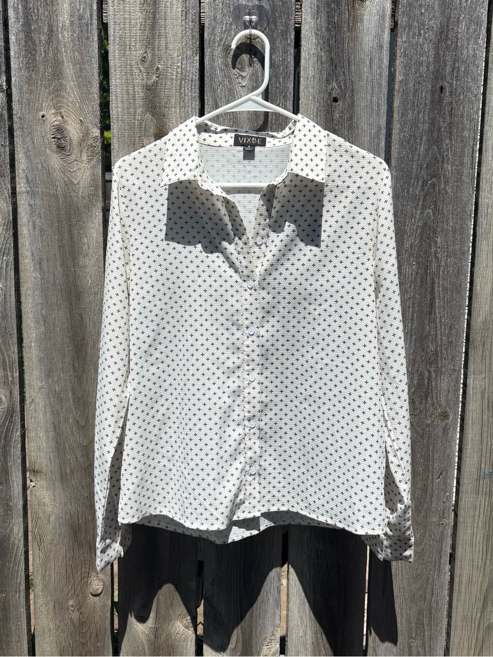 Vixbe Off White Button-Up Blouse